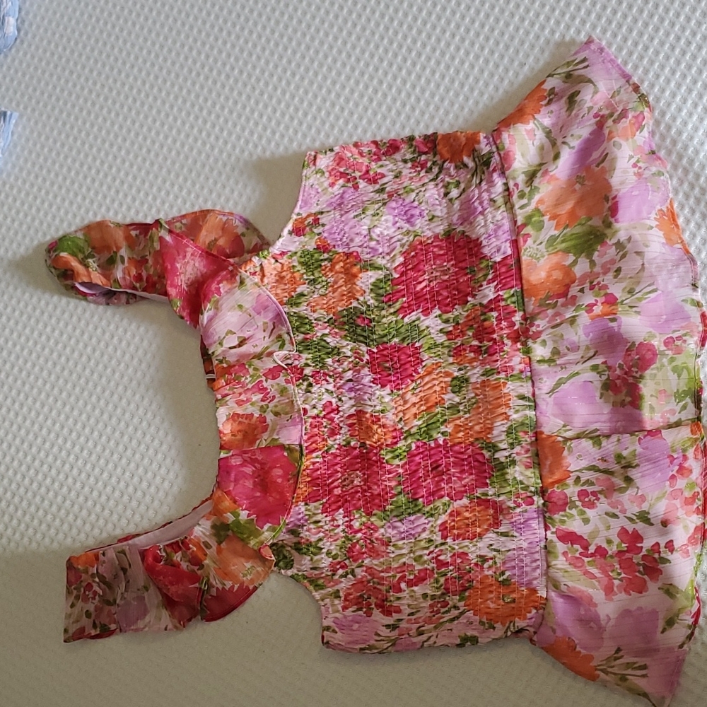 LC Lauren Conrad Smocked Peplum Tank Top